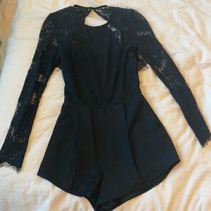 Black lace romper